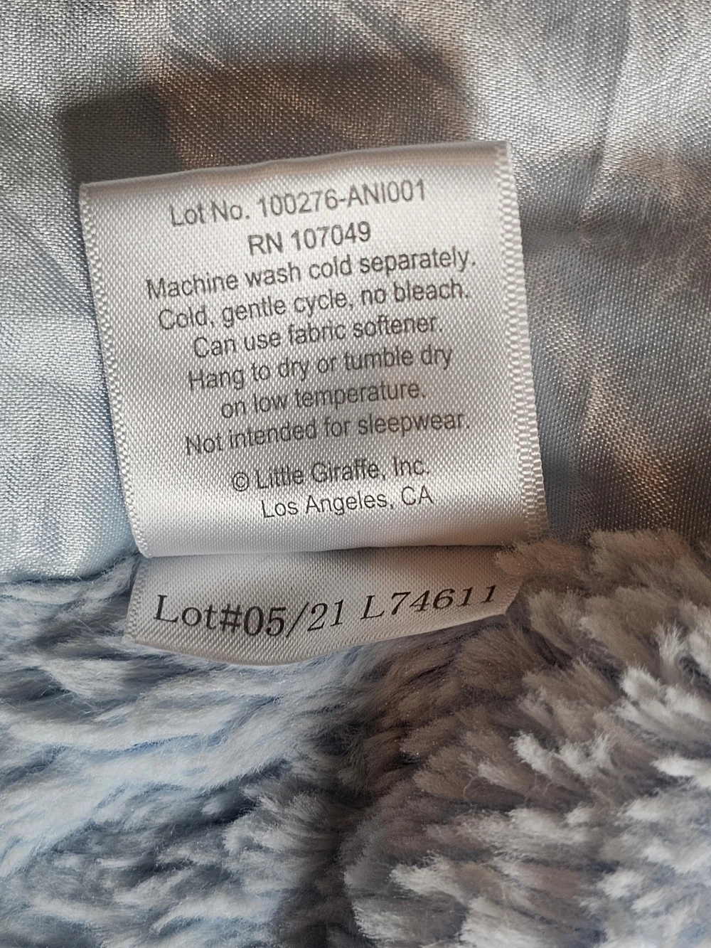 Little Giraffe Cozy Plush Baby Blanket - Light Blue 36 in X 32 in